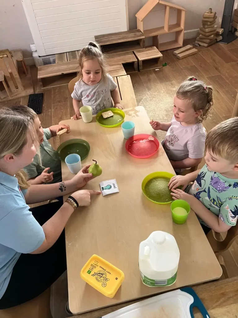Children having a snack together